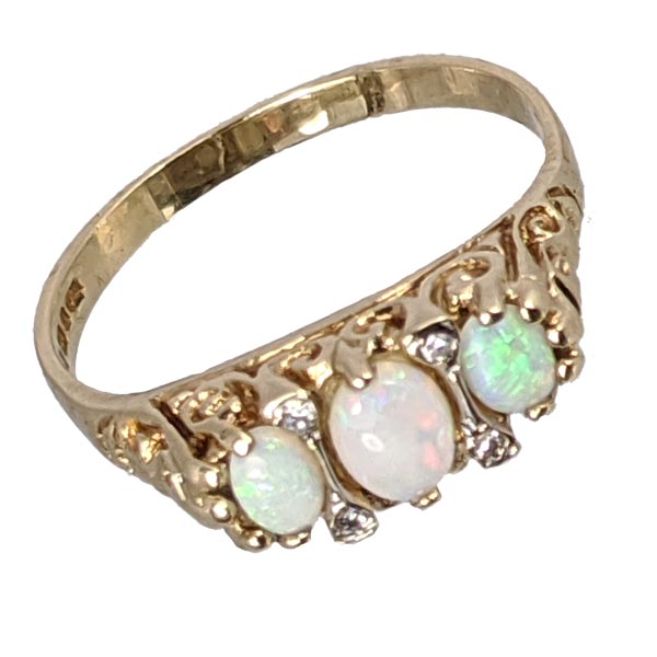 99281 £225 Second Hand 9ct Opal & Diamond Ring from Thorntons Jewellers Jewellery Collection in Kettering Northampton