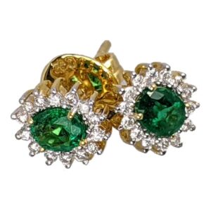 99299 £425 Sold 18ct Emerald And Diamond Cluster Stud Earrings from Thorntons Jewellers jewellery collection in Kettering Northampton