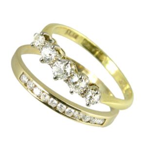 Pre loved 9ct diamond half eternity ring £325ref 98770 & 18ct 5 stone diamond ring £575 ref 96554 from thornton jeweller diamond jewellery collection in Kettering Northampton