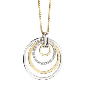Sally Thornton jewellery blog from Thorntons Jewellers Kettering Northampton 9ct bicolour gold diamond set circle pendant with chain £535