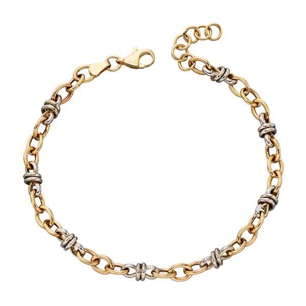 9ct bicolour knot & link bracelet £395 on Sally Thornton jewellery blog from Thorntons Jewellers Kettering Northampton  