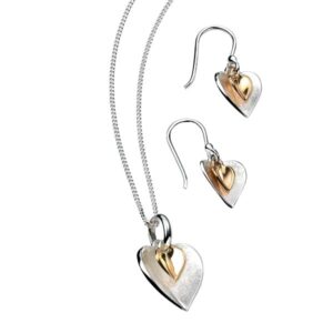 Sally Thornton jewellery blog from Thorntons Jewellers Kettering Northampton Silver & gold plate double heart pendant on a necklet £44 & earrings £32