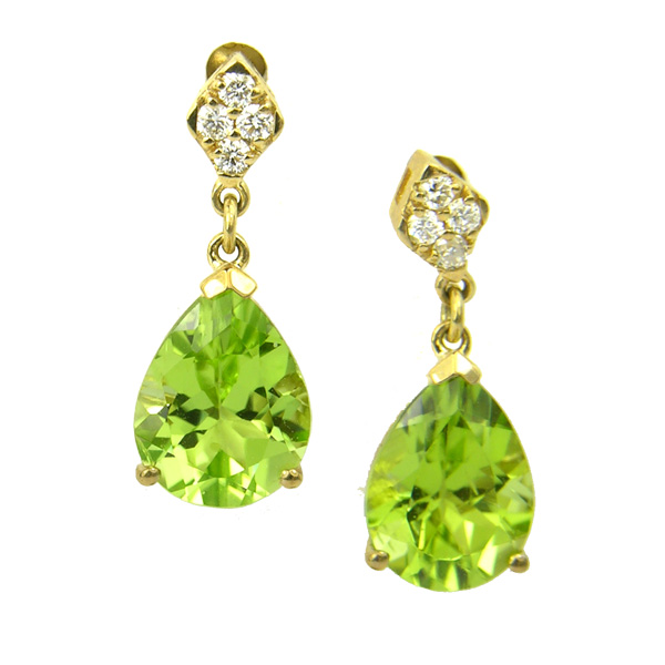 9ct yellow gold peridot & diamond earrings £399 On Sally Thornton Jewellery Blog from Thorntons Jewellers Kettering Northampton