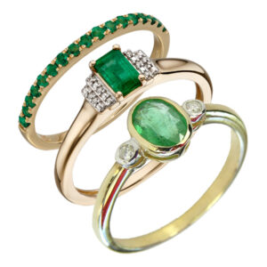 Emerald rings left to right £244 , £382 & £540On Sally Thornton Jewellery Blog from Thorntons Jewellers Kettering Northampton