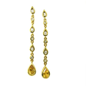 Pre loved 18ct citrine & diamond drop earrings £395 On Sally Thornton Jewellery Blog from Thorntons Jewellers Kettering Northampton