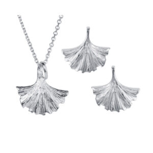 Silver ginkgo leaf drop pendant £29 & earrings £28 On Sally Thornton Jewellery Blog from Thorntons Jewellers Kettering Northampton