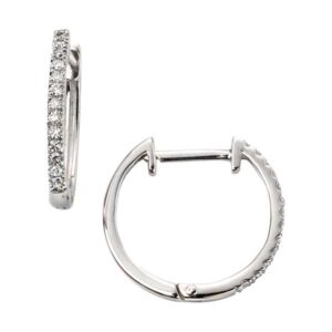 9ct white gold diamond set huggie earrings £299 from Sally Thorntons jewellery Blog at AA Thornton Jeweller Kettering Northampton