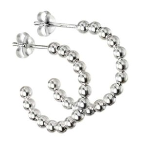 Silver bead hoop earrings £23 from Sally Thorntons jewellery Blog at AA Thornton Jeweller Kettering Northampton