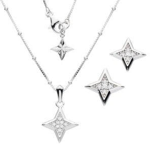 Silver stardust stud earrings £38 & necklace £65 from Sally Thorntons jewellery Blog at AA Thornton Jeweller Kettering Northampton
