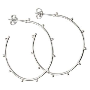 Sterling silver studded hoop earrings £25 from Sally Thorntons jewellery Blog at AA Thornton Jeweller Kettering Northampton