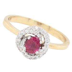 18ct gold ruby & diamond swirl cluster ring £1,125 Sally Thorntons Jewellery blog on Christmas gift ideas from Thornton Jewellers Kettering Northampton