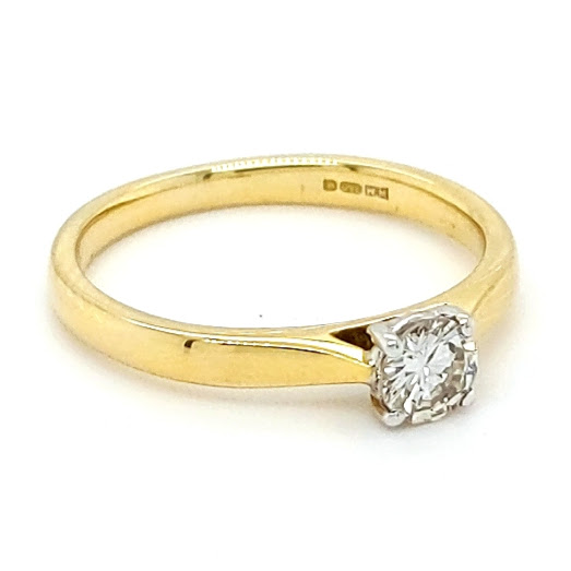 Pre Loved 18ct Gold 0.25ct Diamond Single Stone Ring