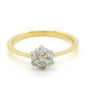 Pre Loved 18ct Gold Diamond Cluster Ring