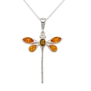 Silver amber dragonfly pendant on a chain £52 Sally Thorntons Jewellery blog on Christmas gift ideas from Thornton Jewellers Kettering Northampton