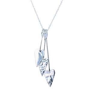 Silver hammered triple heart pendant on a chain £49 Sally Thorntons Jewellery blog on Christmas gift ideas from Thornton Jewellers Kettering Northampton