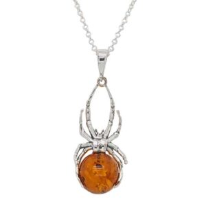 Sally Thorntons Jewellery blog on Amber from AA Thornton Jeweller Kettering Northampton Silver & amber spider pendant £45 our ref 100574