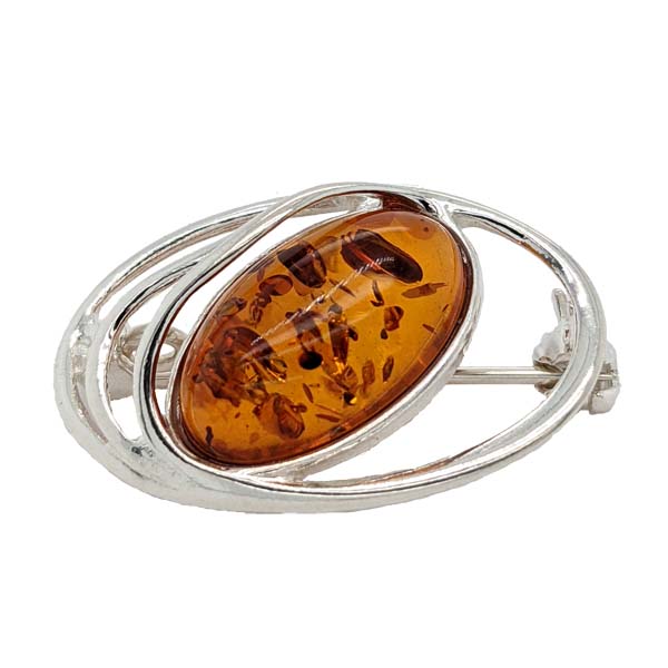 Sally Thorntons Jewellery blog on Amber from AA Thornton Jeweller Kettering Northampton Silver spiral amber brooch £26 our ref 100714