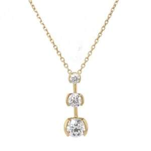 18ct yellow gold diamond graduated trilogy pendant on chain £2,125 from Sally Thorntons Jewellery blog at AA Thornton Jeweller Kettering Northampton