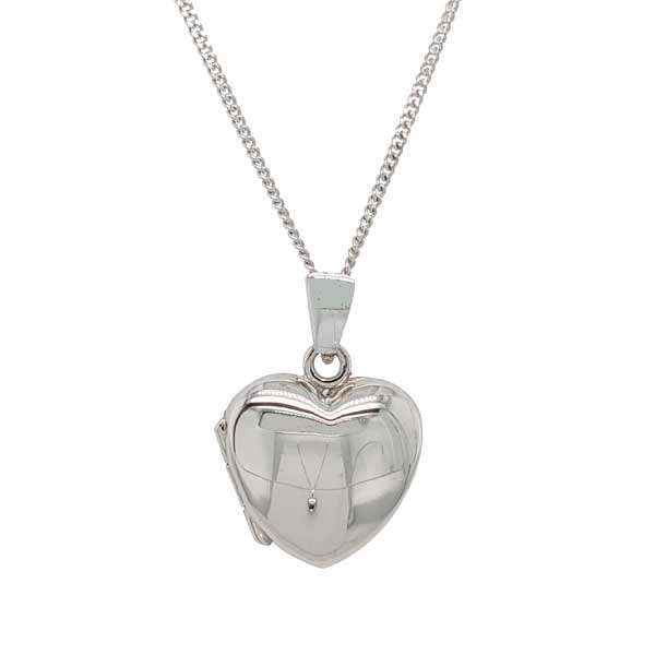 9ct white gold small heart locket on a chain £355 from Sally Thorntons Jewellery blog at AA Thornton Jeweller Kettering Northampton