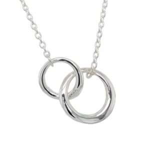 Silver double entwined ring pendant on a chain £85from Sally Thorntons Jewellery blog at AA Thornton Jeweller Kettering Northampton