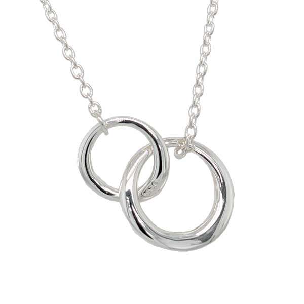 Silver double entwined ring pendant on a chain £85 from Sally Thorntons Jewellery blog at AA Thornton Jeweller Kettering Northampton