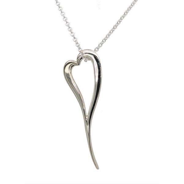 Silver elongated heart pendant on chain £63 from Sally Thorntons Jewellery blog at AA Thornton Jeweller Kettering Northampton