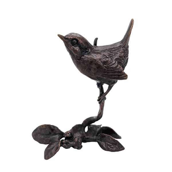 Bronze wren on perch £45 from Sally Thornton jewellers blog on bird jewellery Thorntons jeweller Kettering Northampton