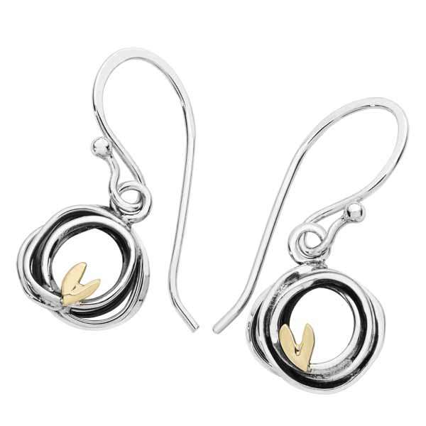 Sterling Silver & 9ct gold three birds earrings £65 from Sally Thornton jewellers blog on bird jewellery Thorntons jeweller Kettering Northampton