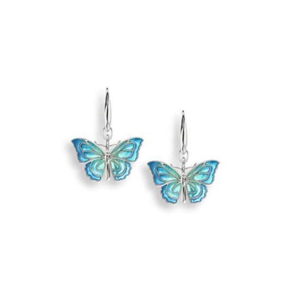 Blue Enamel Butterfly Earrings
