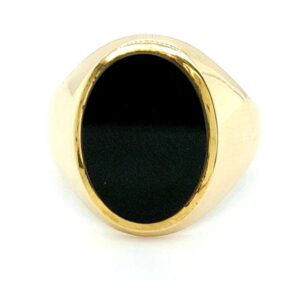 Pre Loved 9ct Gold Oynx Head Signet Ring