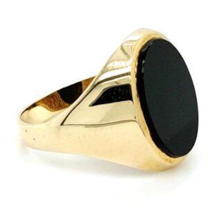 Pre Loved 9ct Gold Oynx Head Signet Ring