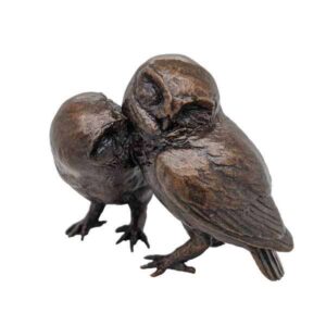 Bronze Pair of Little Owls