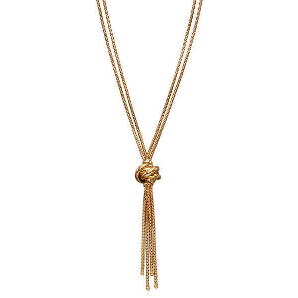 9ct yellow gold tassel knot necklace £695 from Sally Thornton Jewellery Blog on Knots from Thorntons Jewellers 