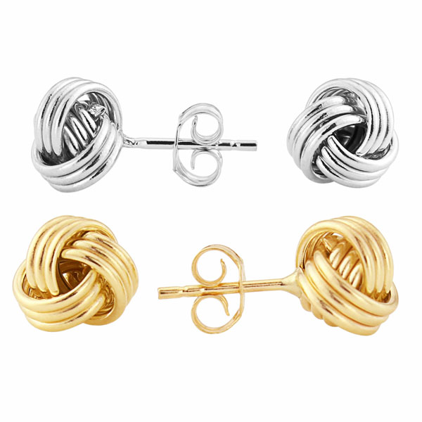 9ct yellow or white gold sailors monkeys fist knot stud earrings £75 from Sally Thornton Jewellery Blog on Knots from Thorntons Jewellers Kettering