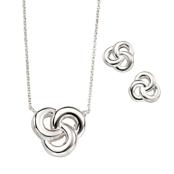 Silver trinity knot necklet £39 & earrings £21 from Sally Thornton Jewellery Blog on Knots from Thorntons Jewellers 