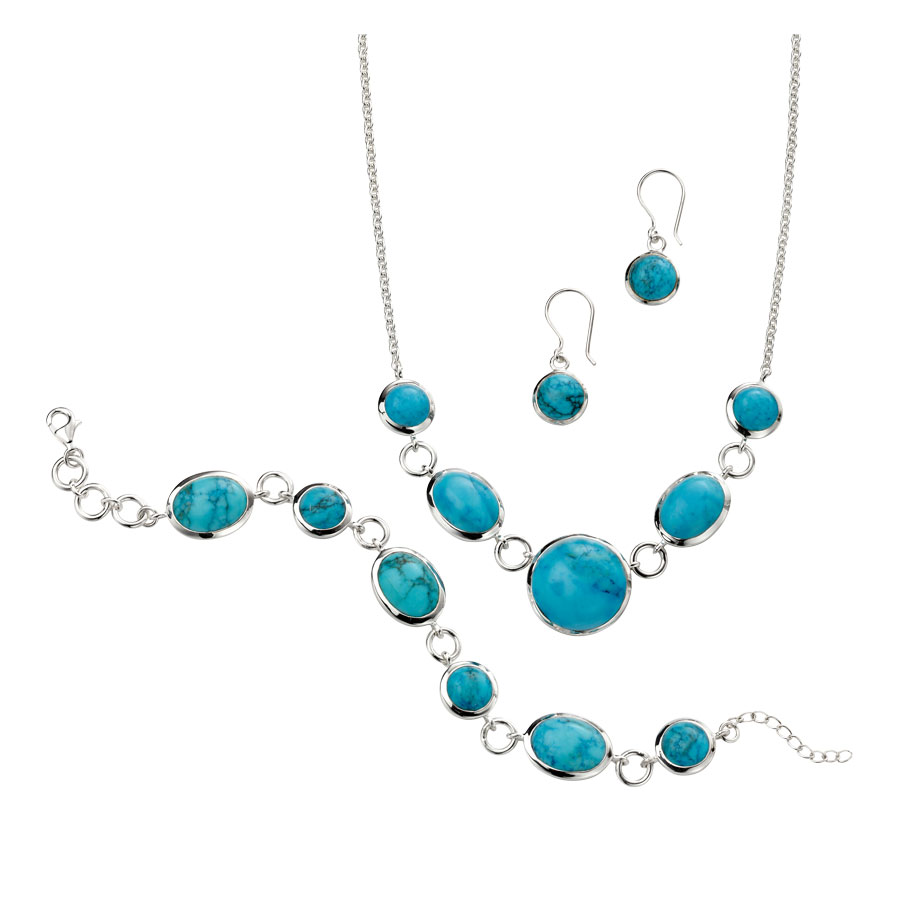 Silver Magnesite link necklet £145 drop earrings £52 and Bracelet £145 From Sally Thorntons Jewellery blog at Thornton Jeweller Kettering Northampton