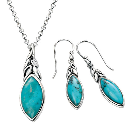 Silver turquoise pendant with chain £52 and earrings £42 From Sally Thorntons Jewellery blog at Thornton Jeweller Kettering Northampton