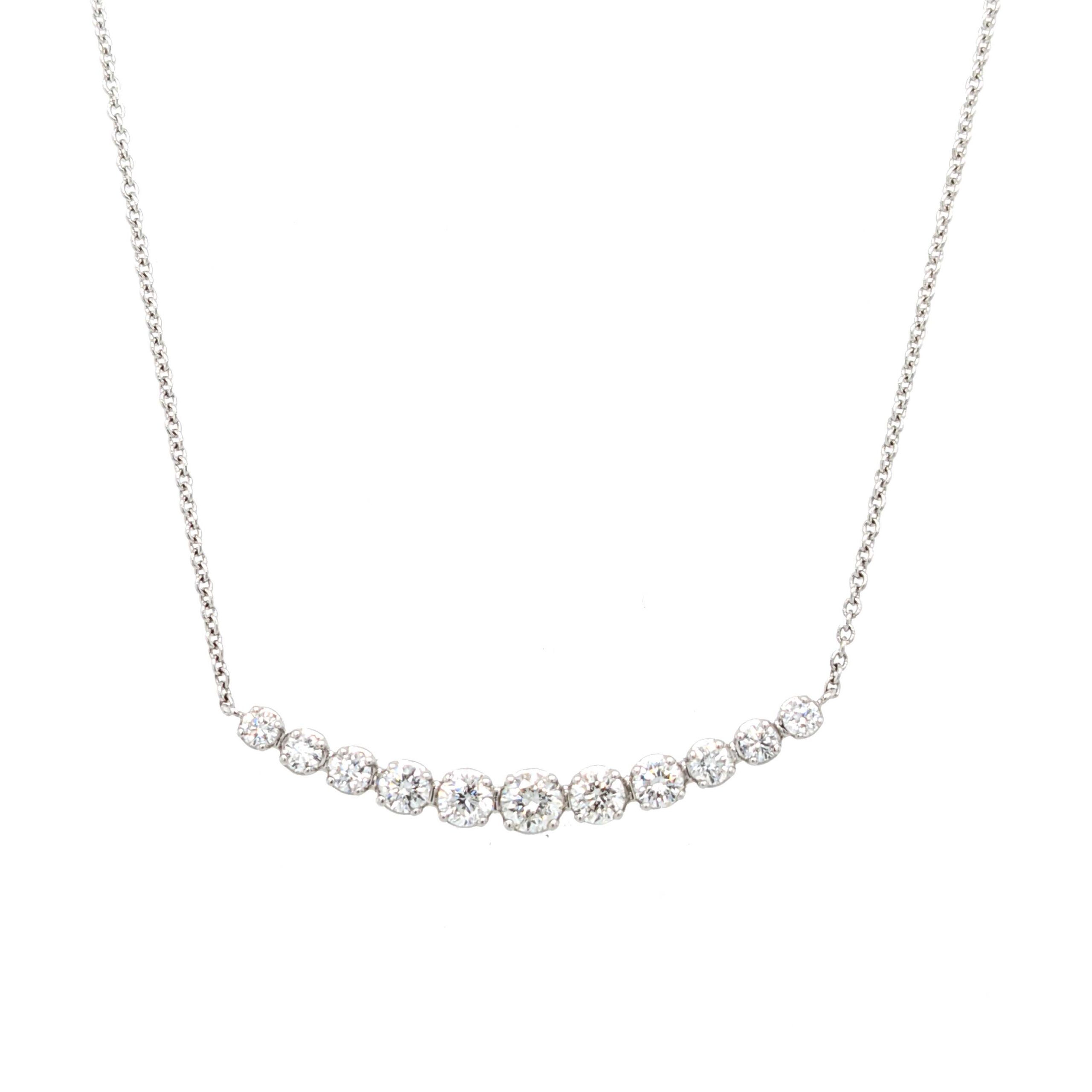 18ct white gold graduated diamond necklace on Sally Thorntons jewellery blog from AA Thornton Kettering Northampton 