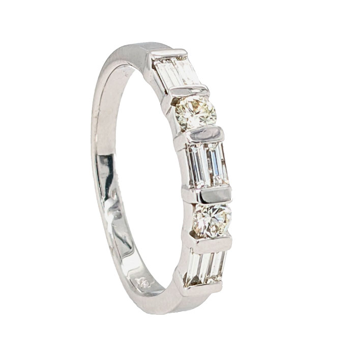 102056 Pre loved 18ct bar set diamond half eternity ring £750 from Jewellery blog by Sally Thornton for Thorntons Jewellers Kettering Northampton