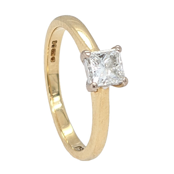 93916 Pre loved 18ct-princess cut diamond ring £1,150 from Jewellery blog by Sally Thornton for Thorntons Jewellers Kettering Northampton