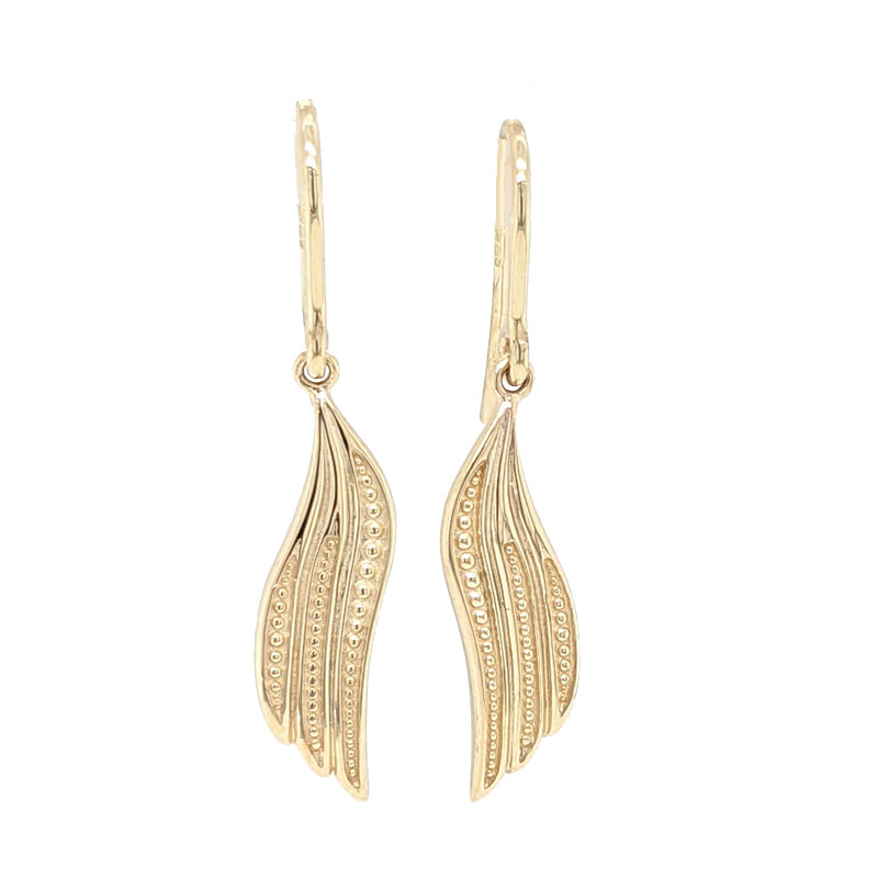 9ct yellow gold wings earrings £245 101986 Sally Thorntons blog on earrings from Thornton Jeweller Kettering Northampton
