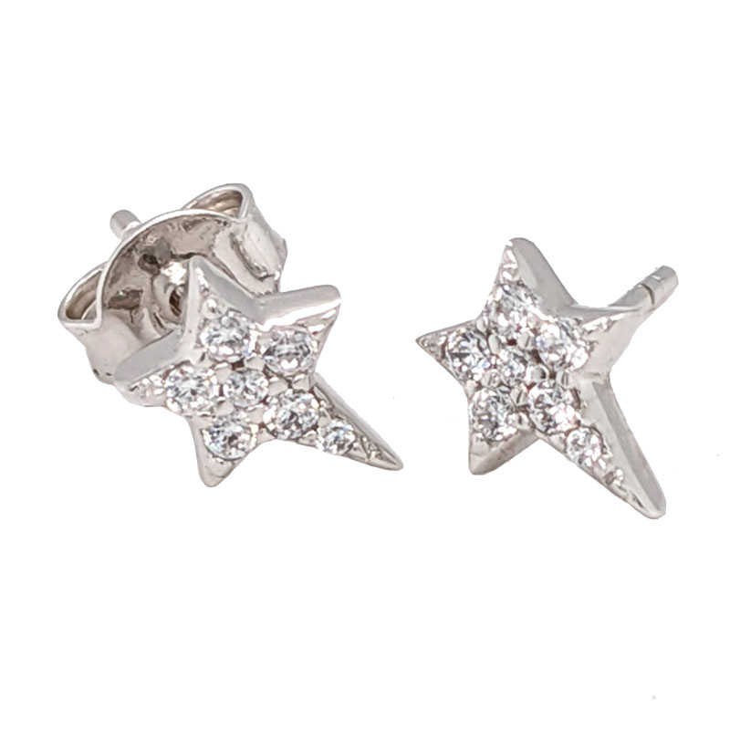 Silver CZ star stud earrings £30 101621 Sally Thorntons blog on earrings from Thornton Jeweller Kettering Northampton