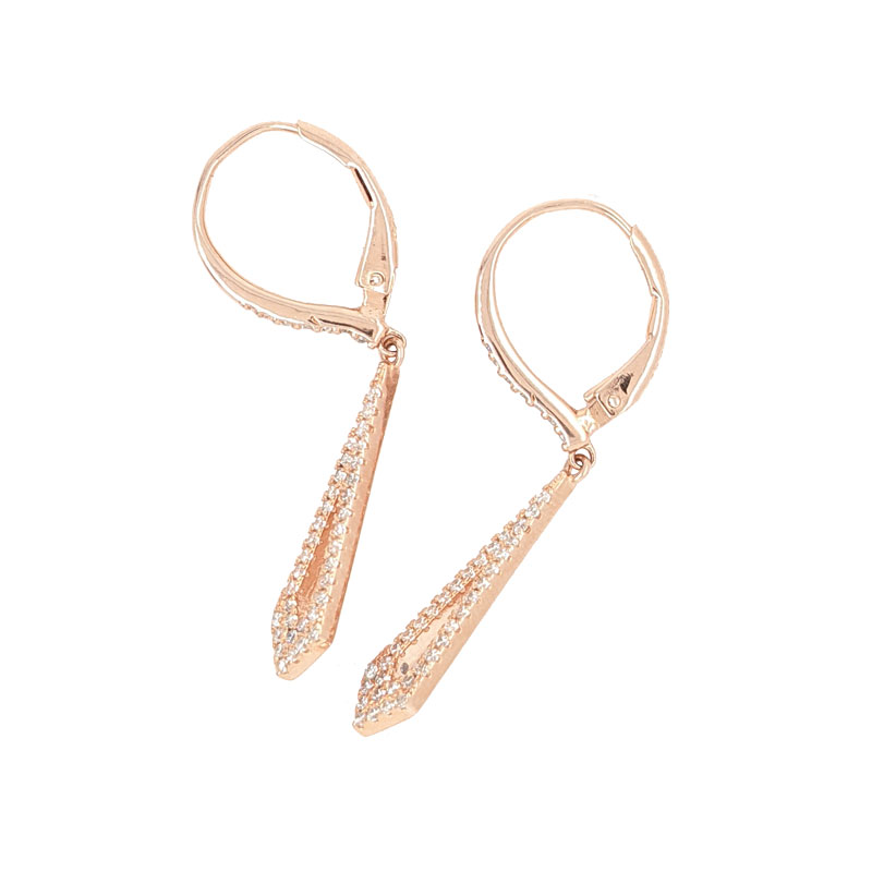 Silver rose gold plated dangle drop earrings £55 Sally Thorntons blog on earrings from Thornton Jeweller Kettering Northampton