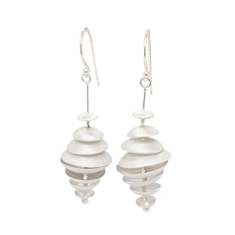 Silver topsy turvy lantern earrings £45 100310 Sally Thorntons blog on earrings from Thornton Jeweller Kettering Northampton