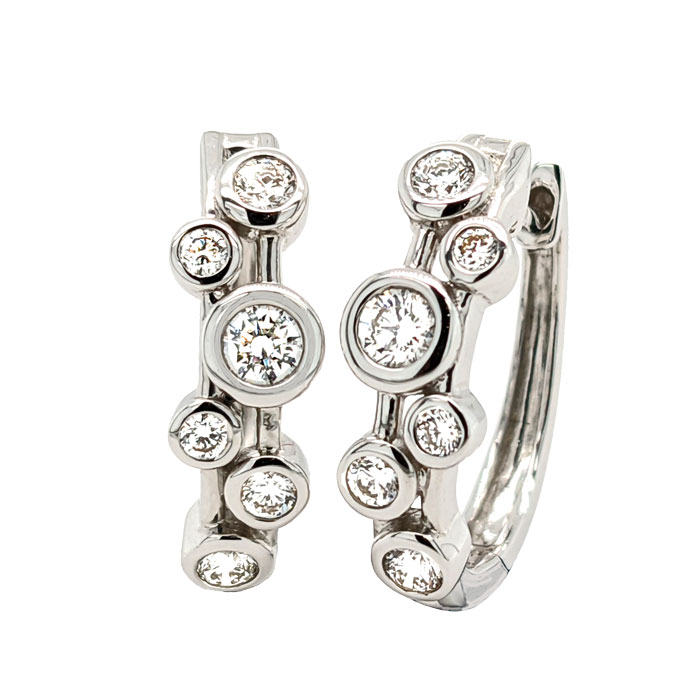18ct white gold diamond bubble earrings £1,485 ref 102253 on Sally Thorntons Jewellery Blog from AA Thornton jeweller Kettering Northampton