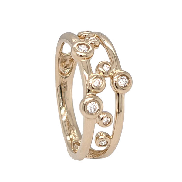 9ct Yellow gold diamond bubble ring £495 103209 from Sally Thorntons blog at AA Thornton Jeweller Kettering Northampton
