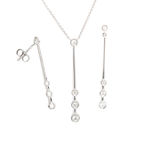 9ct white gold diamond raindrop pendant on a chain £550-and matching earrings £495 ref 103208 & 103248 from Sally Thorntons blog at AA Thornton Jeweller Kettering Northampton