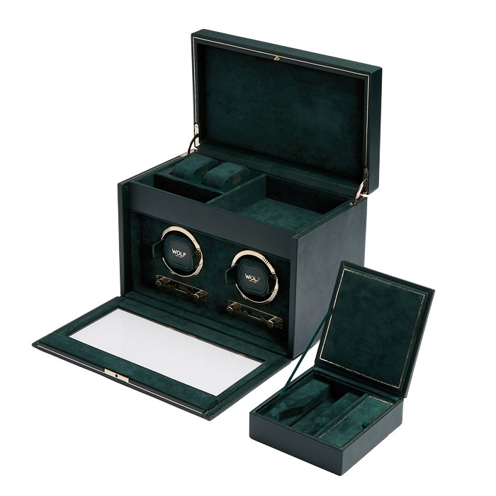 British Racing Green-double watch winder £1,139 on Sally Thorntons Jewellery Blog from AA Thornton jeweller Kettering Northampton