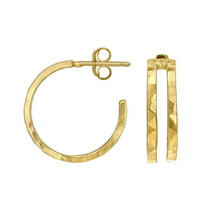 Dower and Hall hammered vermeil hoop earrings £125 ref 103486 on Sally Thorntons Jewellery Blog from AA Thornton jeweller Kettering Northampton