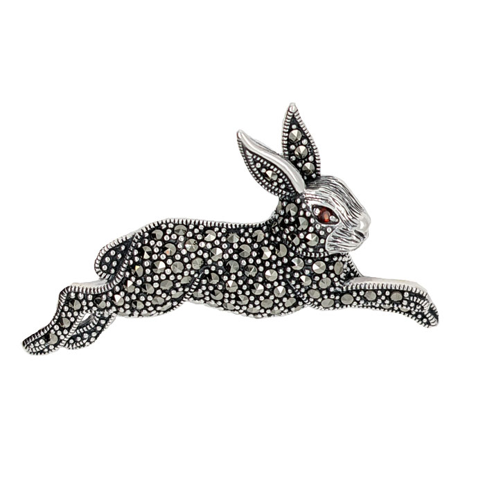 Silver marcasite running hare brooch £95 our ref 102948 from Sally Thorntons blog at AA Thornton Jeweller Kettering Northampton